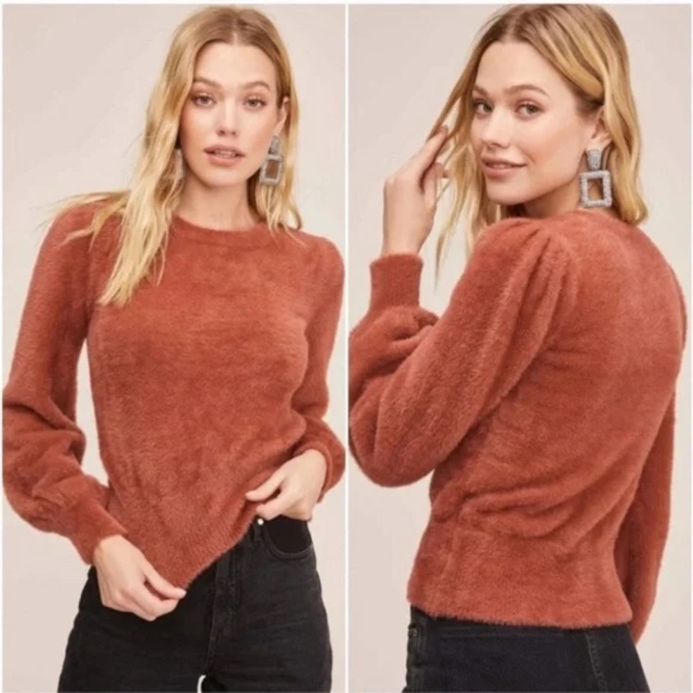 ASTR The Label Sorbet Eyelash Sweater in Mauve Size M